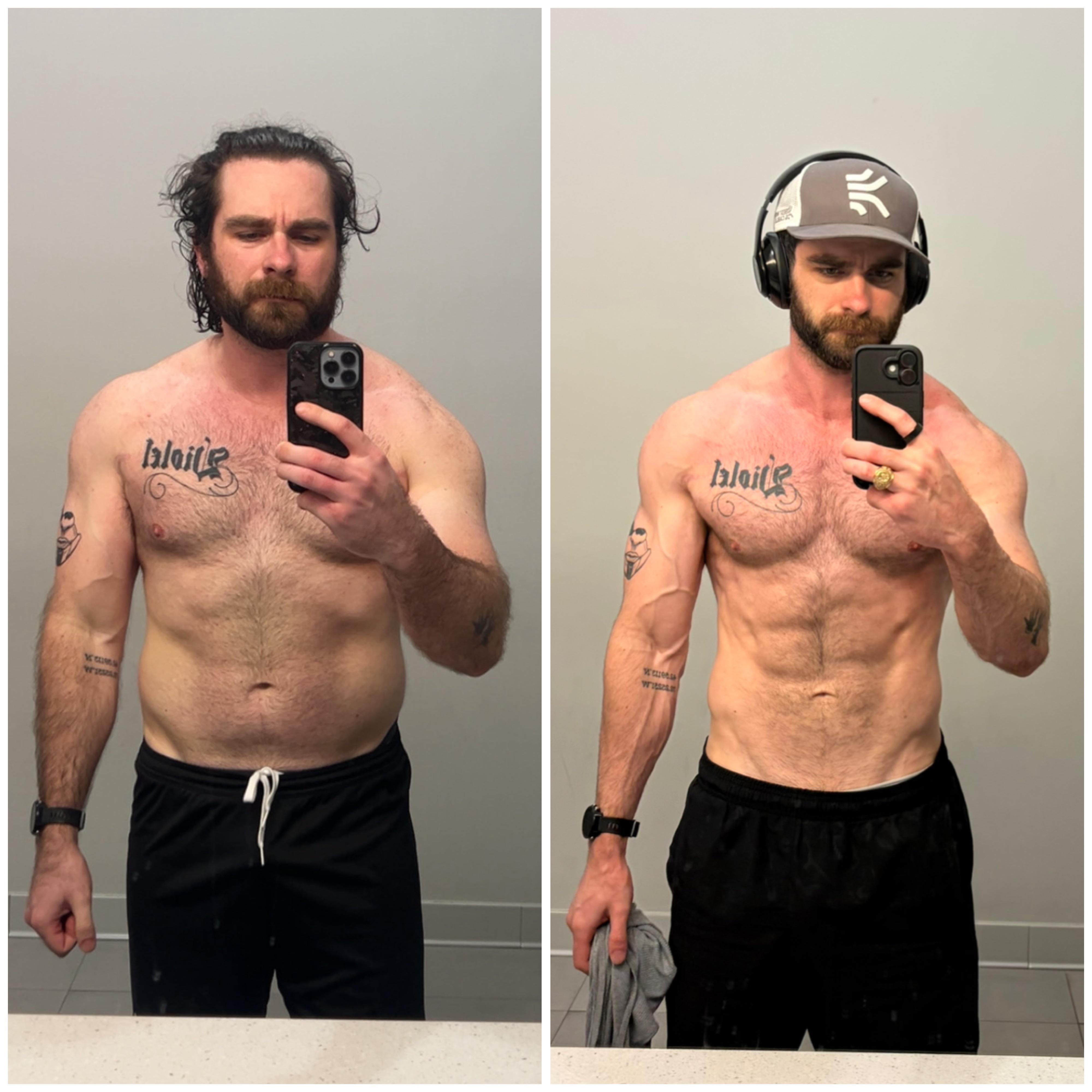 Researcher-submitted before/after reference photo, male subject
